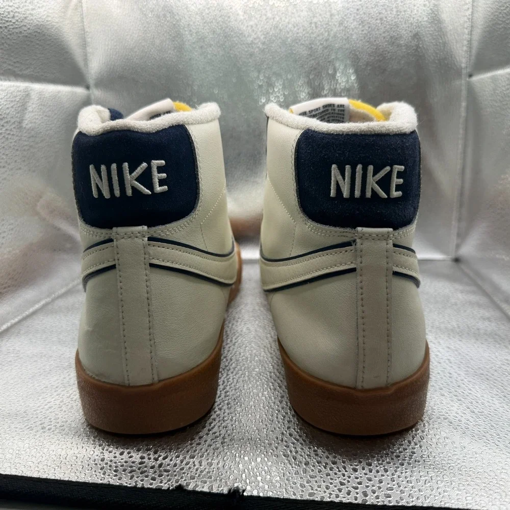 Size 13 Nike Blazer Mid '77 Premium Sail Midnight Navy Mens Shoes DQ7672-100
